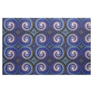 Retro Coloured Twist Abstract Art #4 Fabric