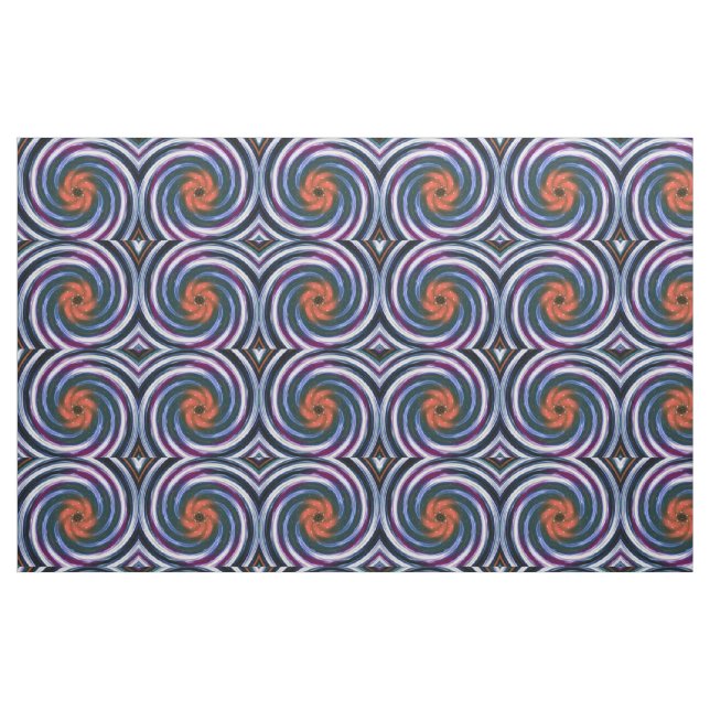 Retro Coloured Twist Abstract Art #6 Fabric (Fat Quarter)
