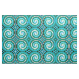 Retro Coloured Twist Abstract Art #9 Fabric