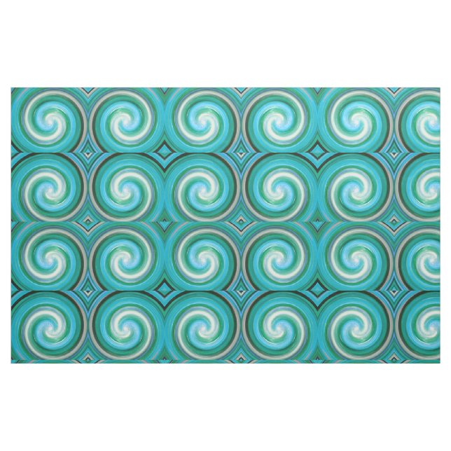 Retro Coloured Twist Abstract Art #9 Fabric (Fat Quarter)