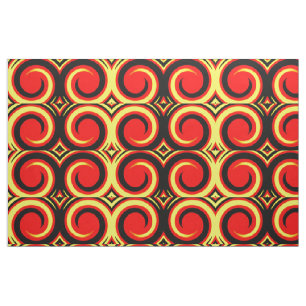 Retro Coloured Twist Abstract Art Fabric