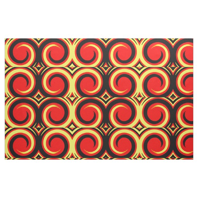Retro Coloured Twist Abstract Art Fabric (Fat Quarter)