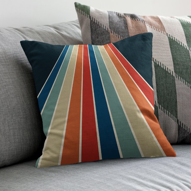 Retro Colourful 70s Stripes Cushion (Creator Uploaded)