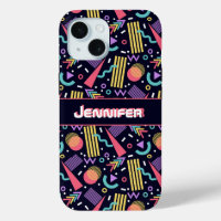 Retro Colourful 90s Vintage Geometric Personalised