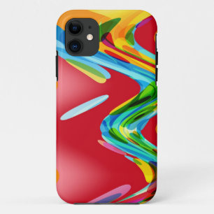 Retro Colourful Abstract Art Design 2 iPhone 11 Case