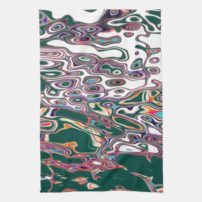Retro Colourful Abstract Pattern   Tea Towel (Vertical)