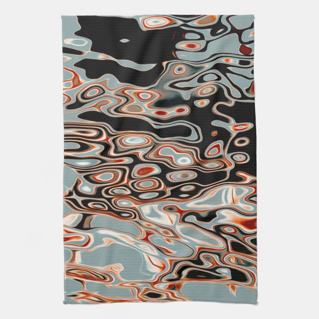 Retro Colourful Abstract Pattern  Tea Towel (Vertical)