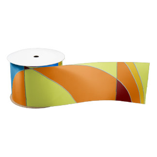 Retro Colourful Abstract Satin Ribbon