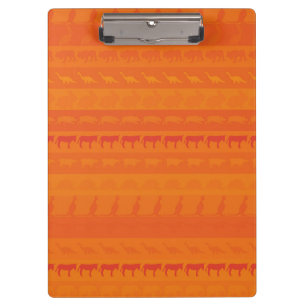 Retro Colourful Animals Modern Stripes Pattern #10 Clipboard