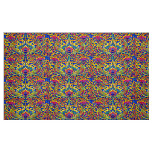 Retro Colourful Art Nouveau Pattern Fabric