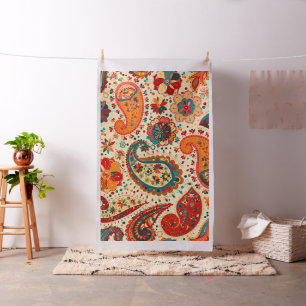 Retro Colourful Beautiful Boho Bohemian Paisley Fabric