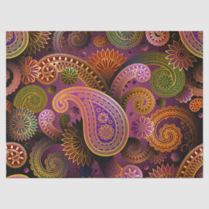 Retro Colourful Beautiful Boho Bohemian Paisley Tissue Paper