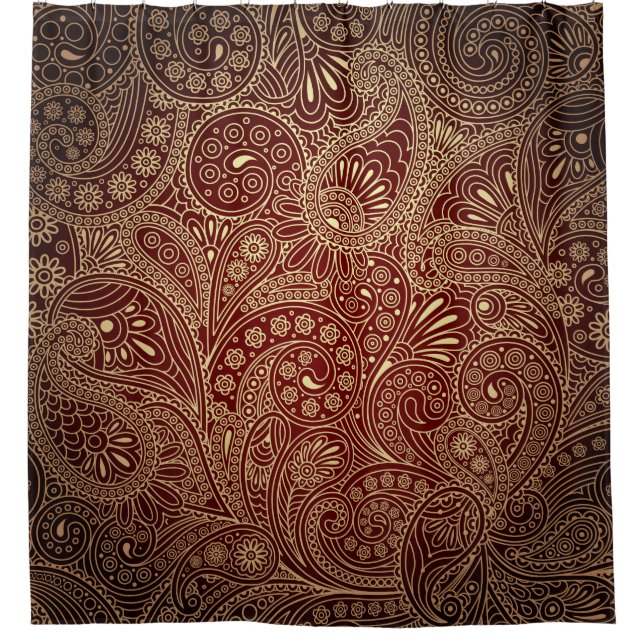 Retro Colourful Beautiful Boho Bohemian Shower Curtain (Front)