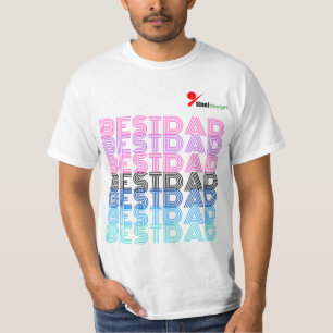Retro Colourful Best Dad Double-Sided T-Shirt