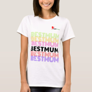 Retro Colourful Best Mum Double-Sided T-Shirt