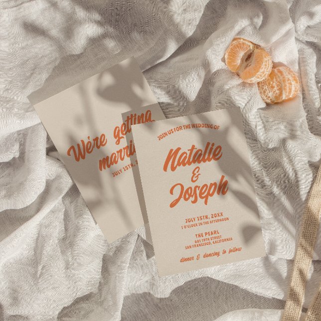 Retro Colourful Bold Bright Funky Trendy Wedding Invitation (Creator Uploaded)