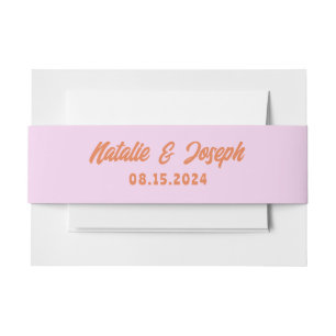 Retro Colourful Bold Bright Modern Boho Wedding   Invitation Belly Band