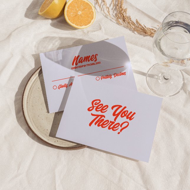 Retro Colourful Bright Bold Funky Modern Wedding  RSVP Card (Creator Uploaded)