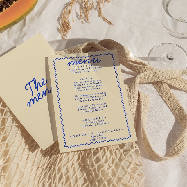 Retro Colourful Bright Funky Modern Frame Wedding Menu (Creator Uploaded)