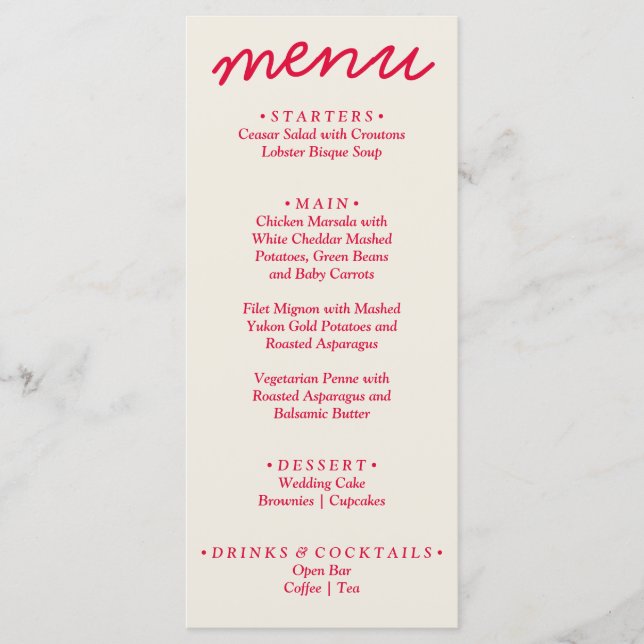 Retro Colourful Bright Funky Modern Trendy Wedding Menu (Front)