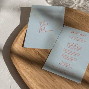 Retro Colourful Bright Funky Modern Unique Wedding Menu