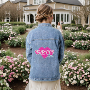 Retro Colourful calligraphy wifey Denim Jacket