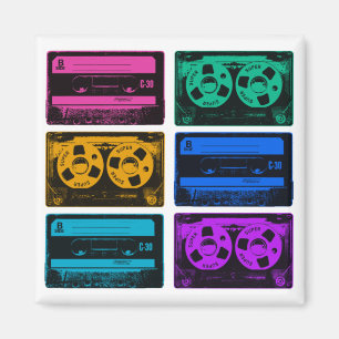 Retro Colourful Cassette Tapes Magnet