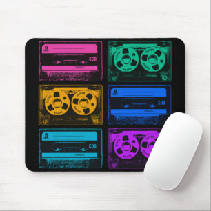 Retro Colourful Cassette Tapes Mouse Pad