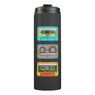Retro Colourful Cassettes 80's Nostalgia Thermal Tumbler