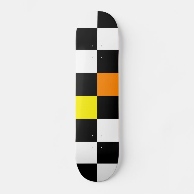 Retro Colourful Chequerboard 2 Skateboard (Front)