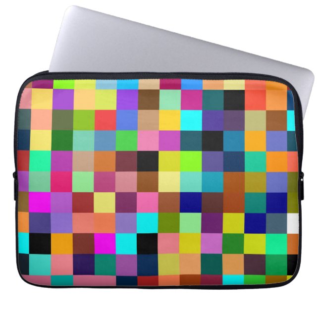 Retro Colourful Chequerboard Laptop Sleeve (Front)