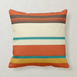 Retro Colourful Chevron Striped Pattern Cushion