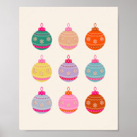 Retro Colourful Christmas Baubles