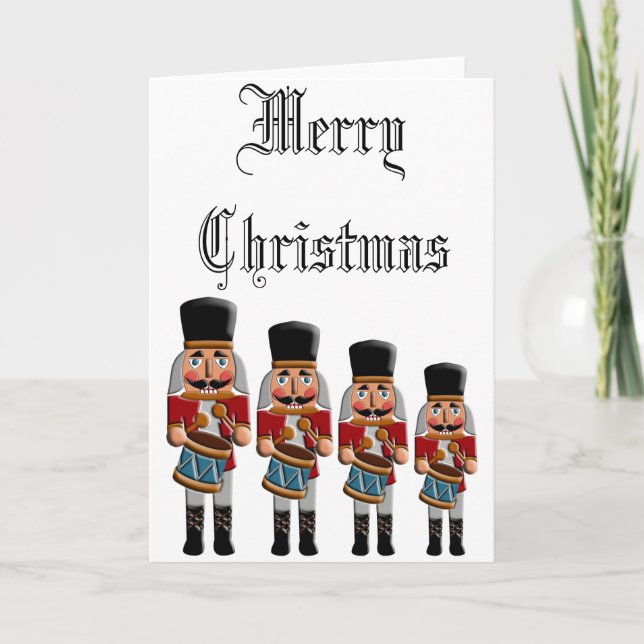 Retro Colourful Christmas Nutcracker Holiday Card (Front)