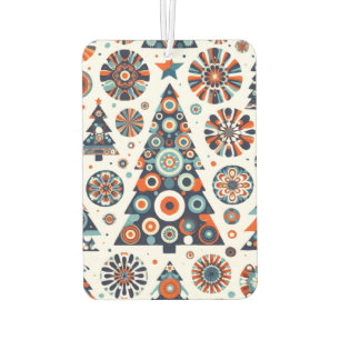 Retro colourful decorated Christmas tree Car Air Freshener