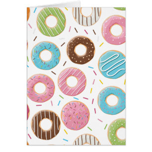 Retro Colourful Doughnuts Pattern Minimalist Fun P