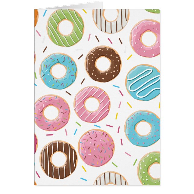 Retro Colourful Doughnuts Pattern Minimalist Fun P (Front)
