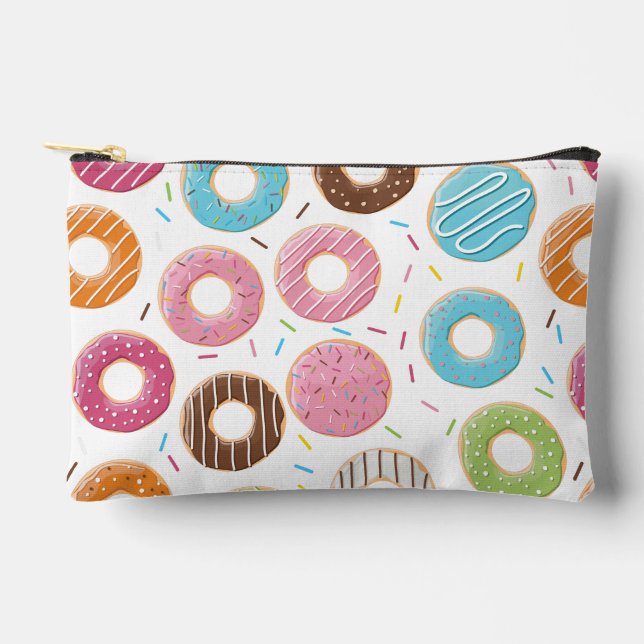 Retro Colourful Doughnuts Pattern Minimalist Fun P Accessory Pouch (Front)