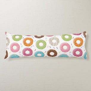 Retro Colourful Doughnuts Pattern Minimalist Fun P Body Cushion