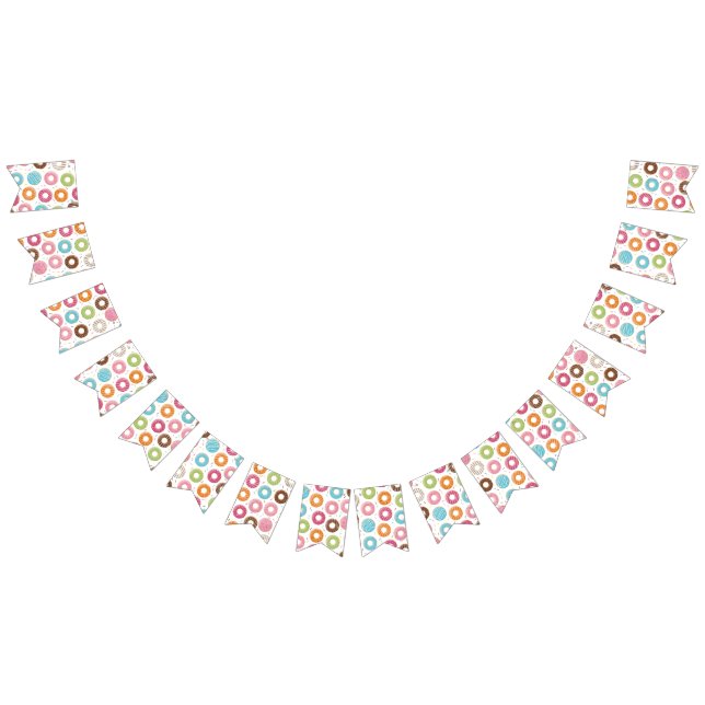 Retro Colourful Doughnuts Pattern Minimalist Fun P Bunting (All)