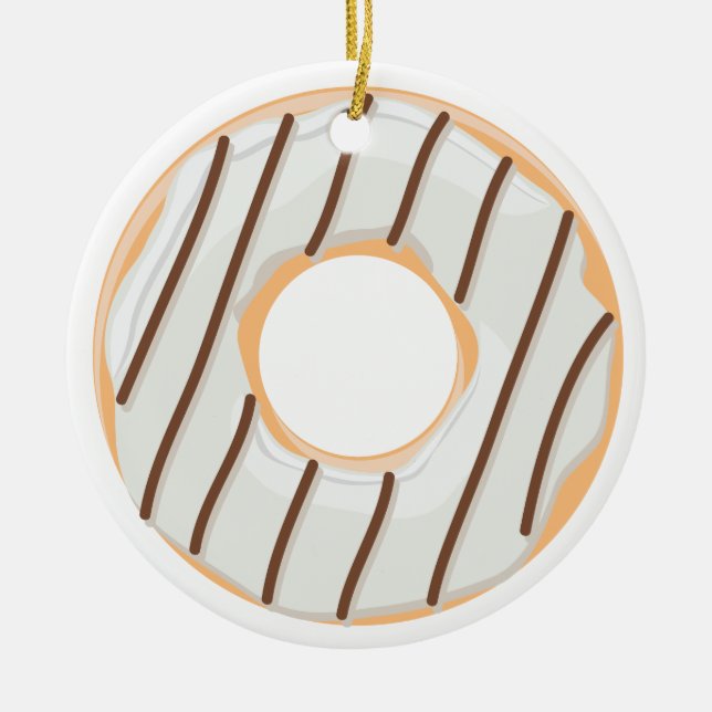 Retro Colourful Doughnuts Pattern Minimalist Fun P Ceramic Ornament (Front)