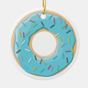 Retro Colourful Doughnuts Pattern Minimalist Fun P Ceramic Ornament