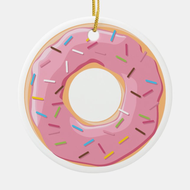 Retro Colourful Doughnuts Pattern Minimalist Fun P Ceramic Ornament (Front)