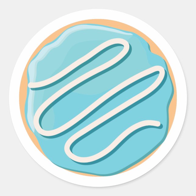 Retro Colourful Doughnuts Pattern Minimalist Fun P Classic Round Sticker (Front)