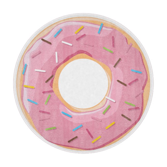 Retro Colourful Doughnuts Pattern Minimalist Fun P Cutting Board (Front)