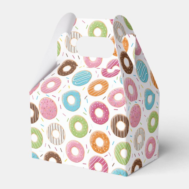 Retro Colourful Doughnuts Pattern Minimalist Fun P Favour Box (Front Side)