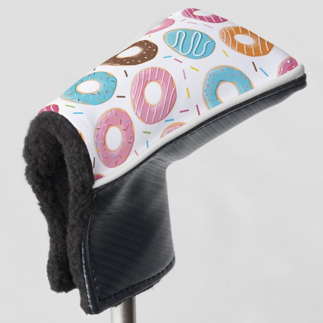 Retro Colourful Doughnuts Pattern Minimalist Fun P Golf Head Cover (3/4 Front)