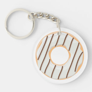 Retro Colourful Doughnuts Pattern Minimalist Fun P Key Ring