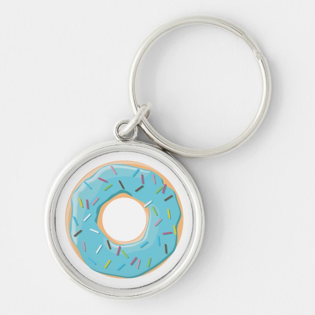 Retro Colourful Doughnuts Pattern Minimalist Fun P Key Ring (Front)
