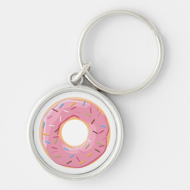 Retro Colourful Doughnuts Pattern Minimalist Fun P Key Ring (Front)